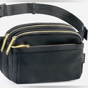 Zorfin Fanny Pack Crossbody Pack Black Nylon